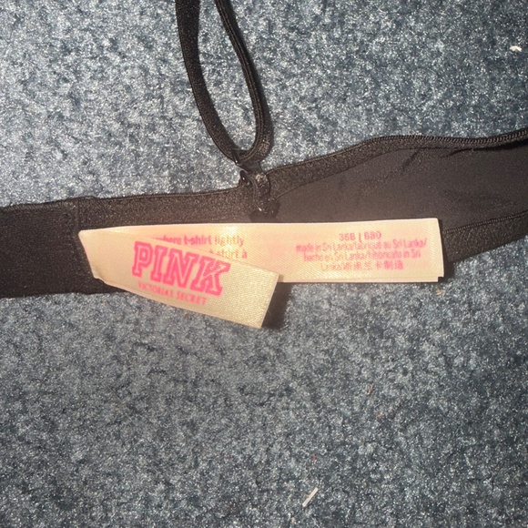 Victoria's Secret PINK Wear Everywhere T-Shirt Lightly Lined Black Bra 36B - Picture 3 of 4